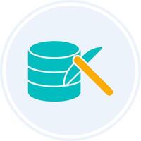 Data Mining Glyph Two Colour Circle Icon vector