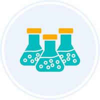 Chemistry Glyph Two Colour Circle Icon vector