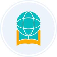 Global Education Glyph Two Colour Circle Icon vector