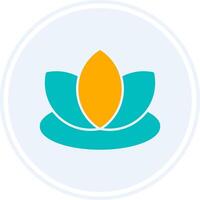 Lotus Glyph Two Colour Circle Icon vector