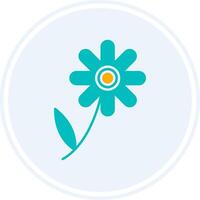 Chamomile Glyph Two Colour Circle Icon vector