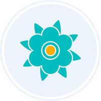 Dahlia Glyph Two Colour Circle Icon vector