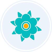 Dahlia Glyph Two Colour Circle Icon vector