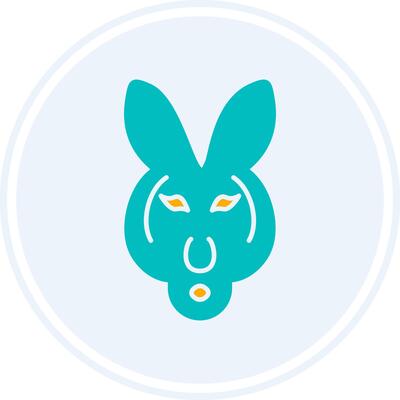 Kangaroo Glyph Two Colour Circle Icon