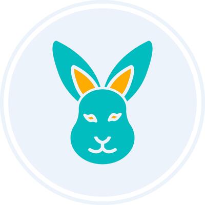 Hare Glyph Two Colour Circle Icon
