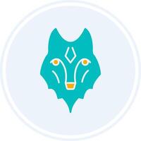 Wolf Glyph Two Colour Circle Icon vector