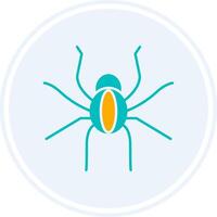 Spider Glyph Two Colour Circle Icon vector