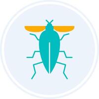 Insect Glyph Two Colour Circle Icon vector