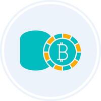 bitcoin glifo dos color circulo icono vector