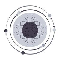 Artificial Intelligence AI Computing conceptual vector illustration graphic icon symbol