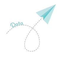 Data information being sent via email or paper airplane vector graphic