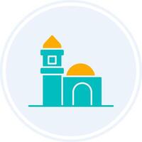 mezquita glifo dos color circulo icono vector