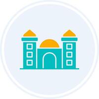 Mosque Glyph Two Colour Circle Icon vector