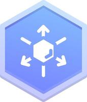 3d coordinate axis Polygon Icon vector