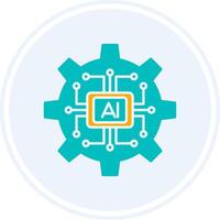 Artificial Intelligence Glyph Two Colour Circle Icon vector