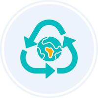 Recycle Glyph Two Colour Circle Icon vector