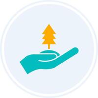 Tree Glyph Two Colour Circle Icon vector