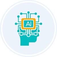 Artificial Intelligence Glyph Two Colour Circle Icon vector