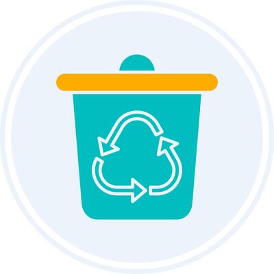 Recycle Bin Glyph Two Colour Circle Icon