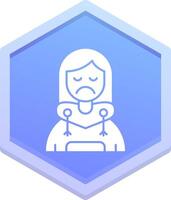 Sad Polygon Icon vector