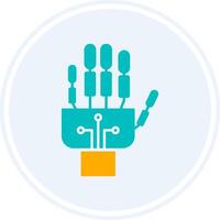 Robotics hand Glyph Two Colour Circle Icon vector