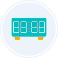 Digital Clock Glyph Two Colour Circle Icon vector