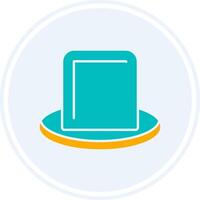 Hat Glyph Two Colour Circle Icon vector