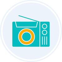Radio Glyph Two Colour Circle Icon vector