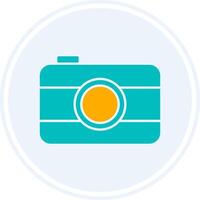 Old Came Glyph Two Colour Circle Icon vector