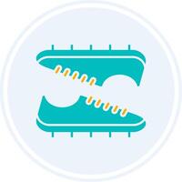 Soccer Boots Glyph Two Colour Circle Icon vector