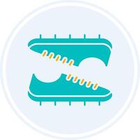 Soccer Boots Glyph Two Colour Circle Icon vector