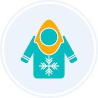 Hoodie Glyph Two Colour Circle Icon vector