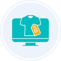 Online Shopping Glyph Two Colour Circle Icon vector