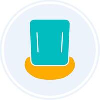 Top Hat Glyph Two Colour Circle Icon vector
