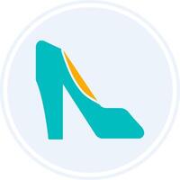 High Heels Glyph Two Colour Circle Icon vector