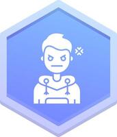 Angry Polygon Icon vector