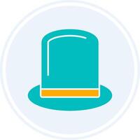 Top Hat Glyph Two Colour Circle Icon vector