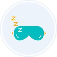 Sleeping Mask Glyph Two Colour Circle Icon vector