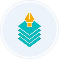 Layers Glyph Two Colour Circle Icon vector