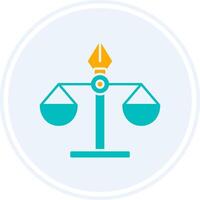 Justice Scale Glyph Two Colour Circle Icon vector