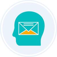 Email Glyph Two Colour Circle Icon vector