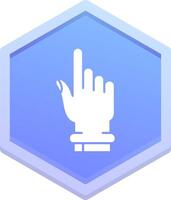 mano hacer clic polígono icono vector