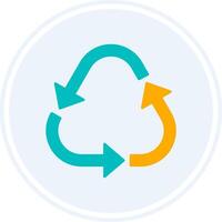 Recycle Glyph Two Colour Circle Icon vector