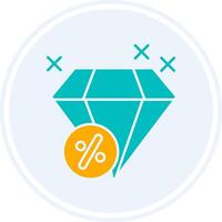 Diamond Glyph Two Colour Circle Icon vector