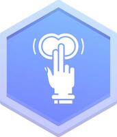 Two Fingers Double Tap Polygon Icon vector