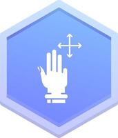 Tres dedos moverse polígono icono vector