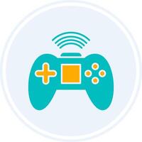 Joystick Glyph Two Colour Circle Icon vector