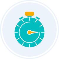 Stopwatch Glyph Two Colour Circle Icon vector