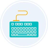 Keyboard Glyph Two Colour Circle Icon vector