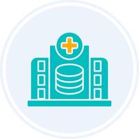 Hospital Database Glyph Two Colour Circle Icon vector